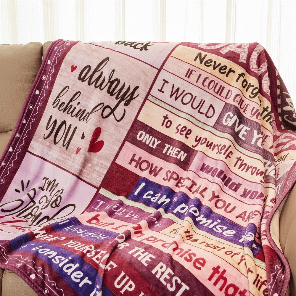 Aonana “To My Daughter” Heartfelt Message Flannel Blanket