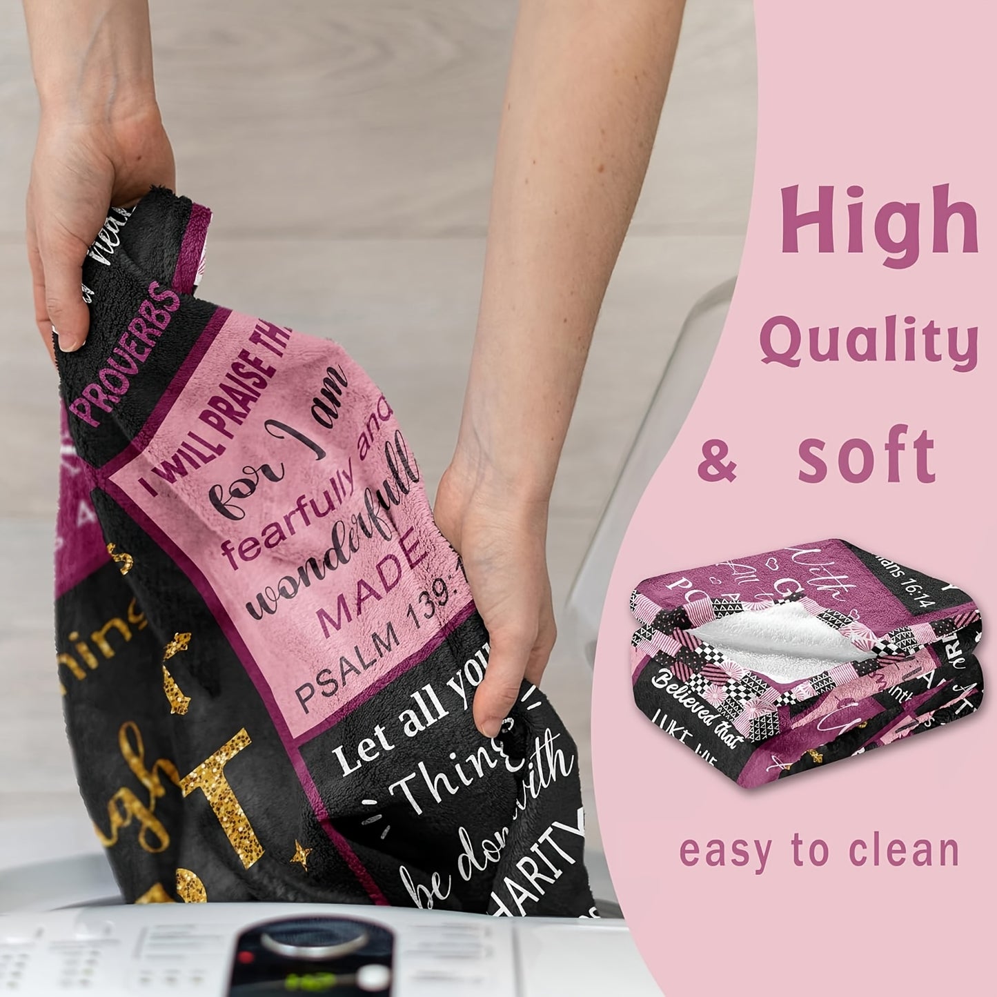 GiftoLuck “I Can Do All Things Through Christ Who Gives Strength Me”  Flannel Blanket Gift for Faith