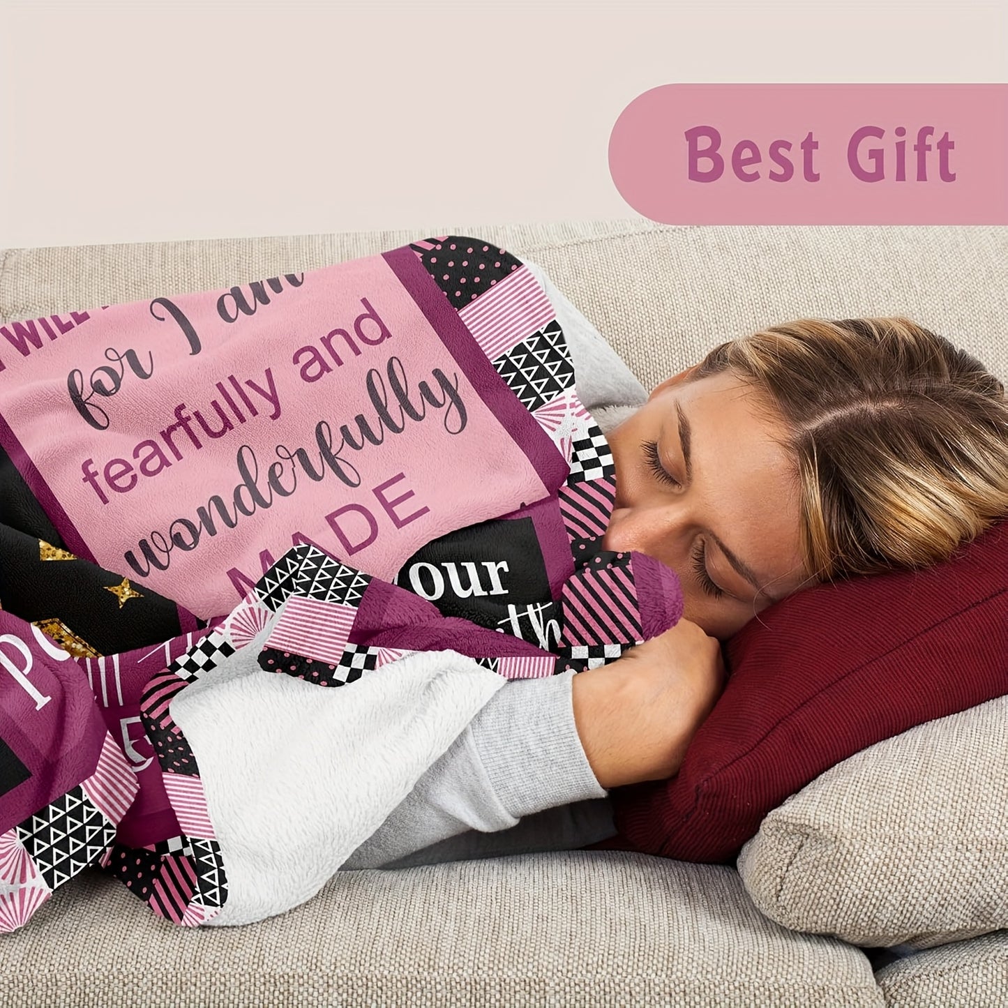 GiftoLuck “I Can Do All Things Through Christ Who Gives Strength Me”  Flannel Blanket Gift for Faith
