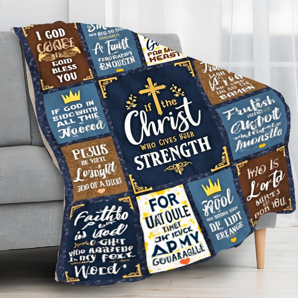 GiftoLuck “I Can Do All Things Through Christ Who Gives Strength Me”  Flannel Blanket Gift for Faith