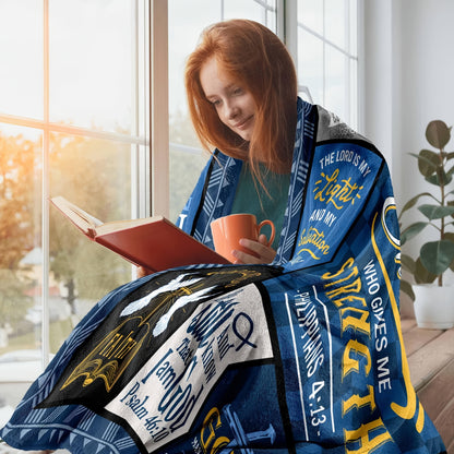 GiftoLuck “I Can Do All Things Through Christ Who Gives Strength Me”  Flannel Blanket Gift for Faith