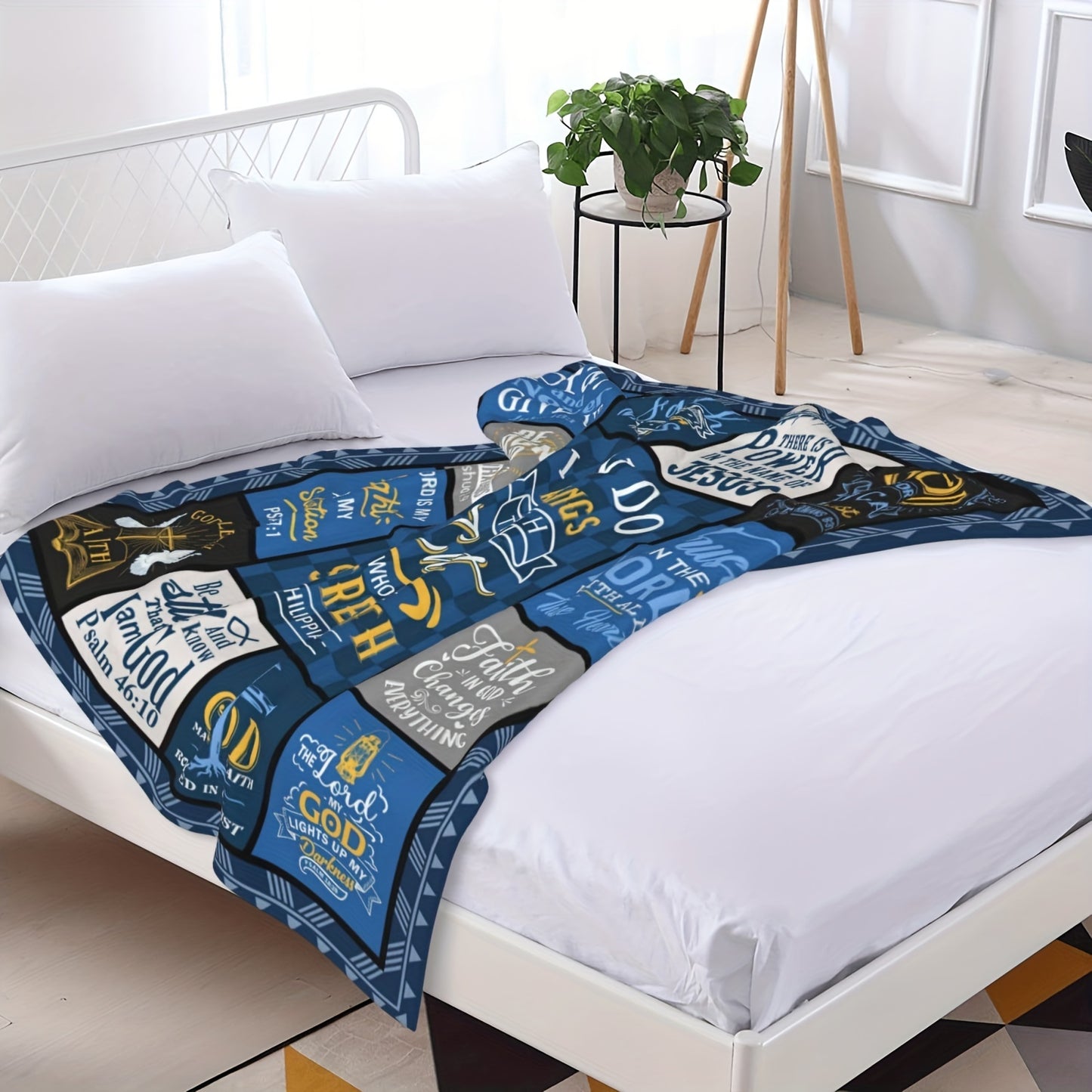 GiftoLuck “I Can Do All Things Through Christ Who Gives Strength Me”  Flannel Blanket Gift for Faith