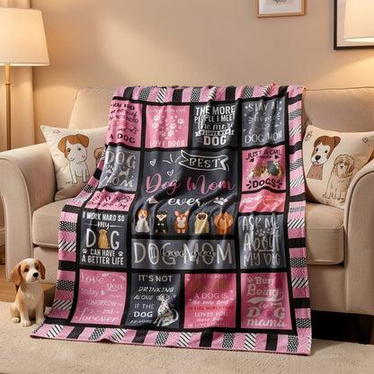 Aonana Cozy Dog Mom Flannel Blanket