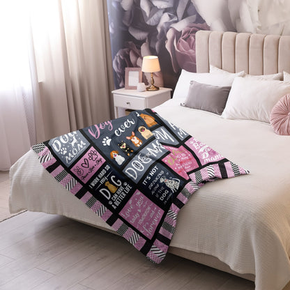Aonana Cozy Dog Mom Flannel Blanket