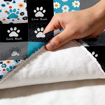 Aonana Cute Paw Print Flannel Blanket