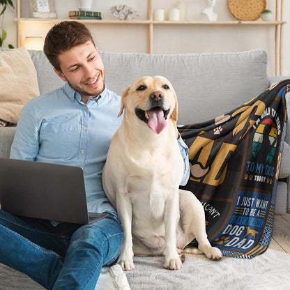 Aonana “World’s Best Dog Dad” Flannel Blanket