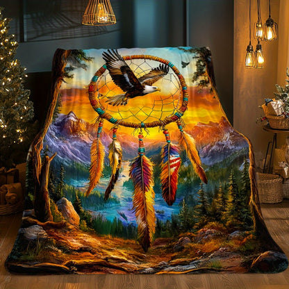 Giftoluck Dreamcatcher Print Cozy Flannel Throw Blanket