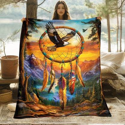 Giftoluck Dreamcatcher Print Cozy Flannel Throw Blanket