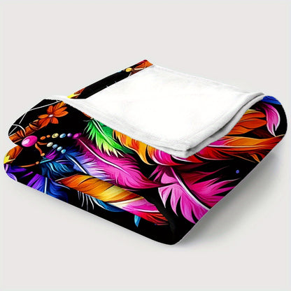 Giftoluck Dreamcatcher Print Cozy Flannel Throw Blanket