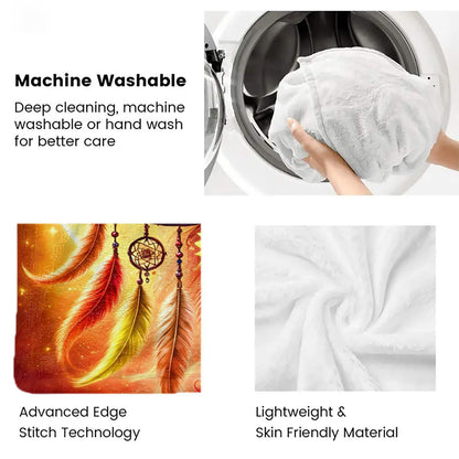 Giftoluck Dreamcatcher Print Cozy Flannel Throw Blanket