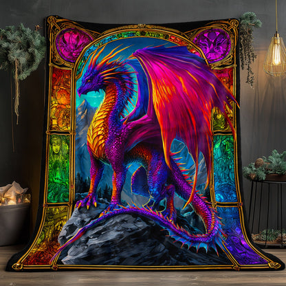 Aonana Fantasy Dragon Print Flannel Throw Blanket