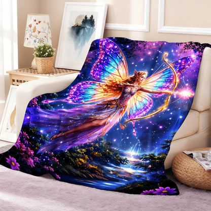 Aonana Glowing Fairy Flannel Throw Blanket