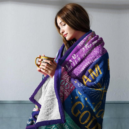 GiftoLuck “I Am a Child of God”  Flannel Throw Blanket Gift for Faith