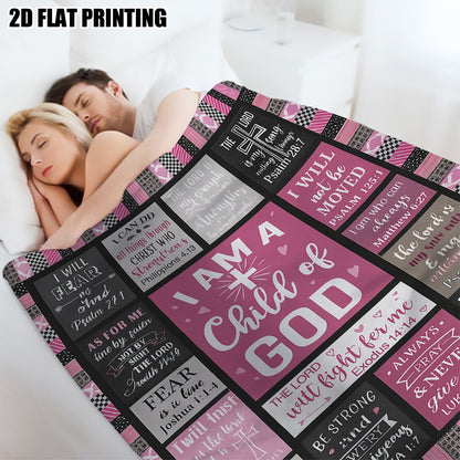GiftoLuck “I Am a Child of God”  Flannel Throw Blanket Gift for Faith