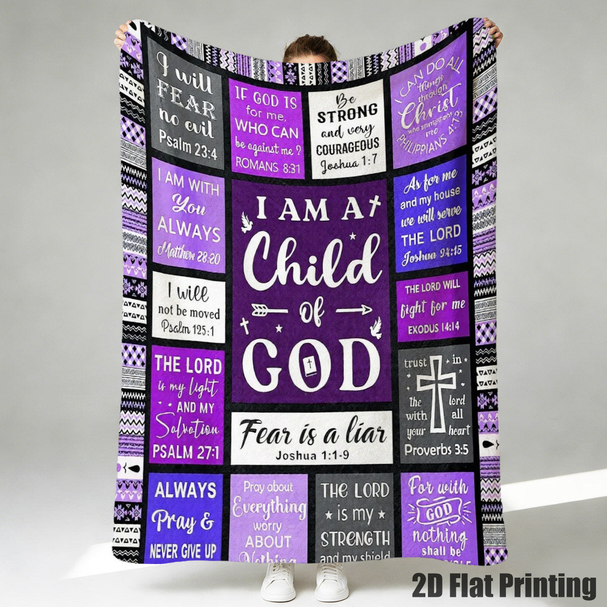 GiftoLuck “I Am a Child of God”  Flannel Throw Blanket Gift for Faith