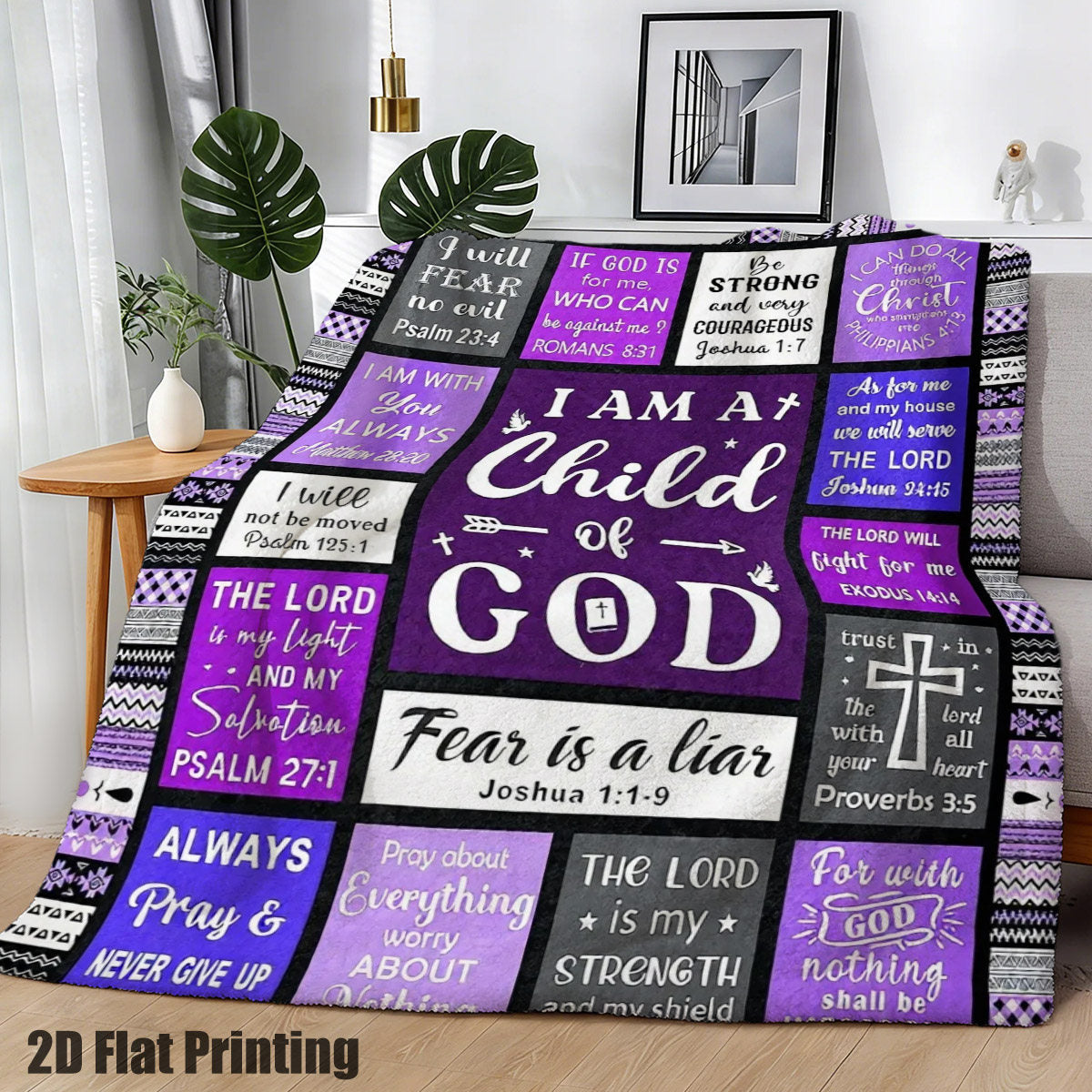 GiftoLuck “I Am a Child of God”  Flannel Throw Blanket Gift for Faith