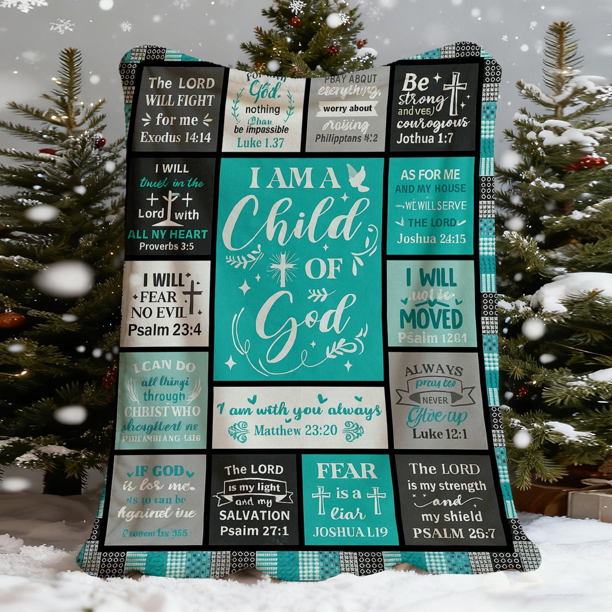 GiftoLuck “I Am a Child of God”  Flannel Throw Blanket Gift for Faith