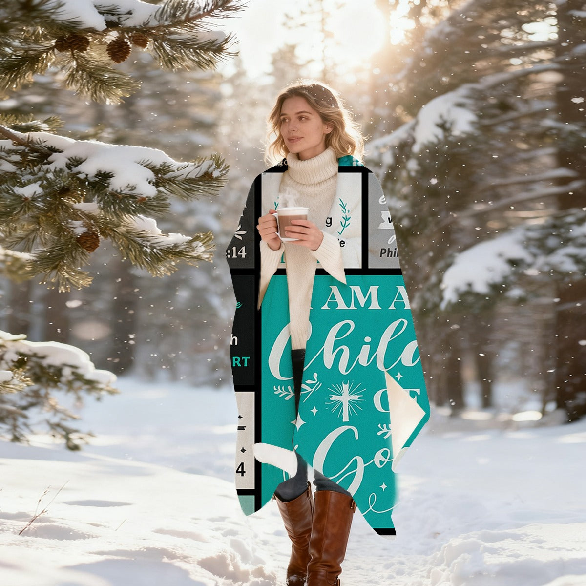 GiftoLuck “I Am a Child of God”  Flannel Throw Blanket Gift for Faith