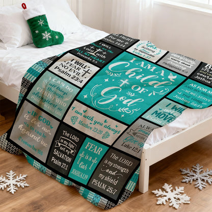 GiftoLuck “I Am a Child of God”  Flannel Throw Blanket Gift for Faith