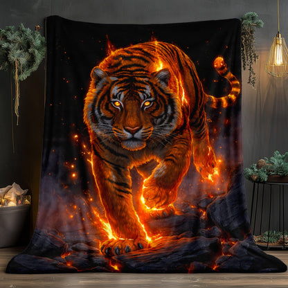 Aonana Tiger King Flannel Throw Blanket