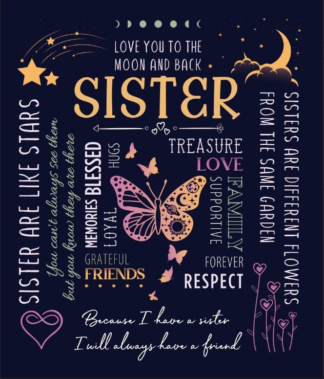 GiftoLuck “To My Sister” Flannel Blanket – Soft, Warm & Heartfelt Gift for Sister