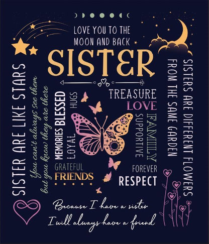 Aonana “To My Sister” Meaningful Gift Flannel Throw Blanket