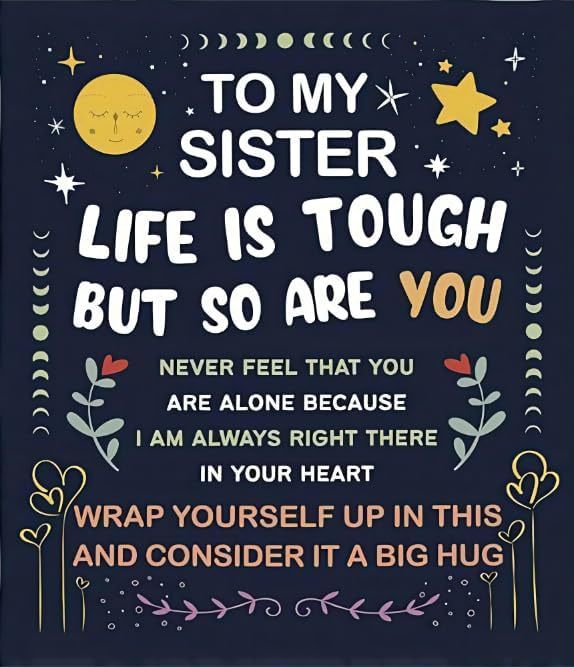GiftoLuck “To My Sister” Flannel Blanket – Soft, Warm & Heartfelt Gift for Sister