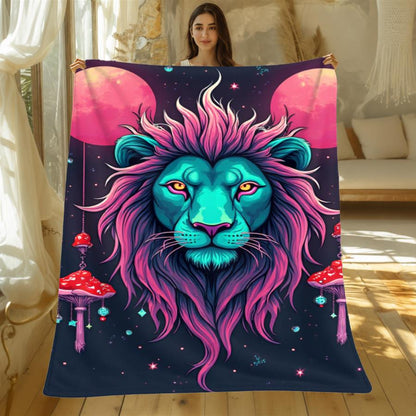 Aonana Fairy &  Lion King Flannel Throw Blanket