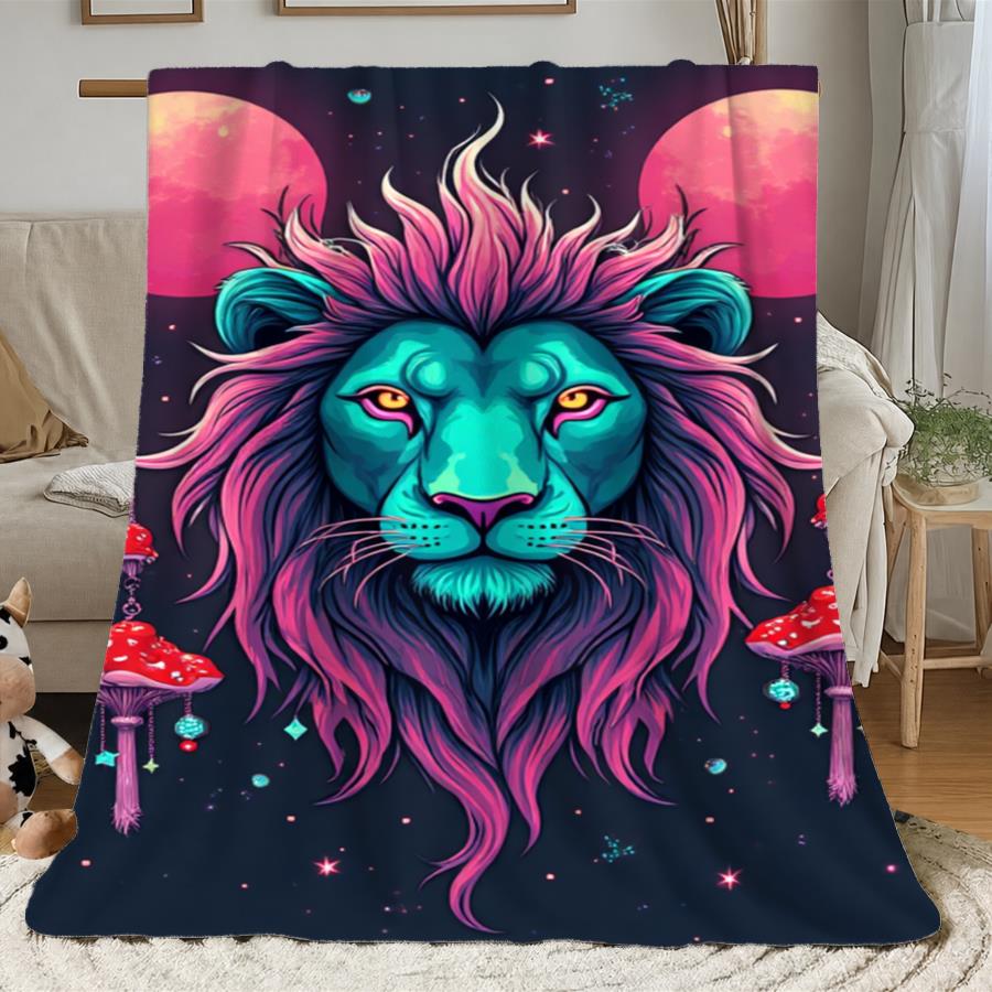 Aonana Fairy &  Lion King Flannel Throw Blanket