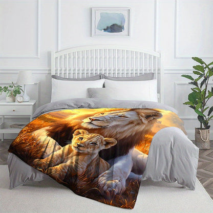 Aonana Fairy &  Lion King Flannel Throw Blanket