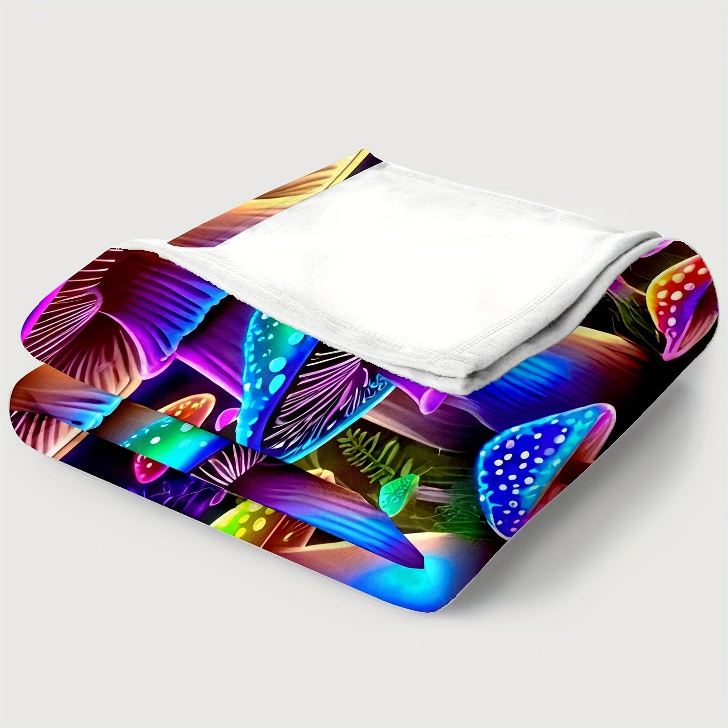 Giftoluck Fantasy Mushroom Forest Cozy Flannel Throw Blanket