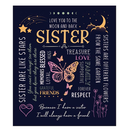 Aonana “To My Sister” Meaningful Gift Flannel Throw Blanket