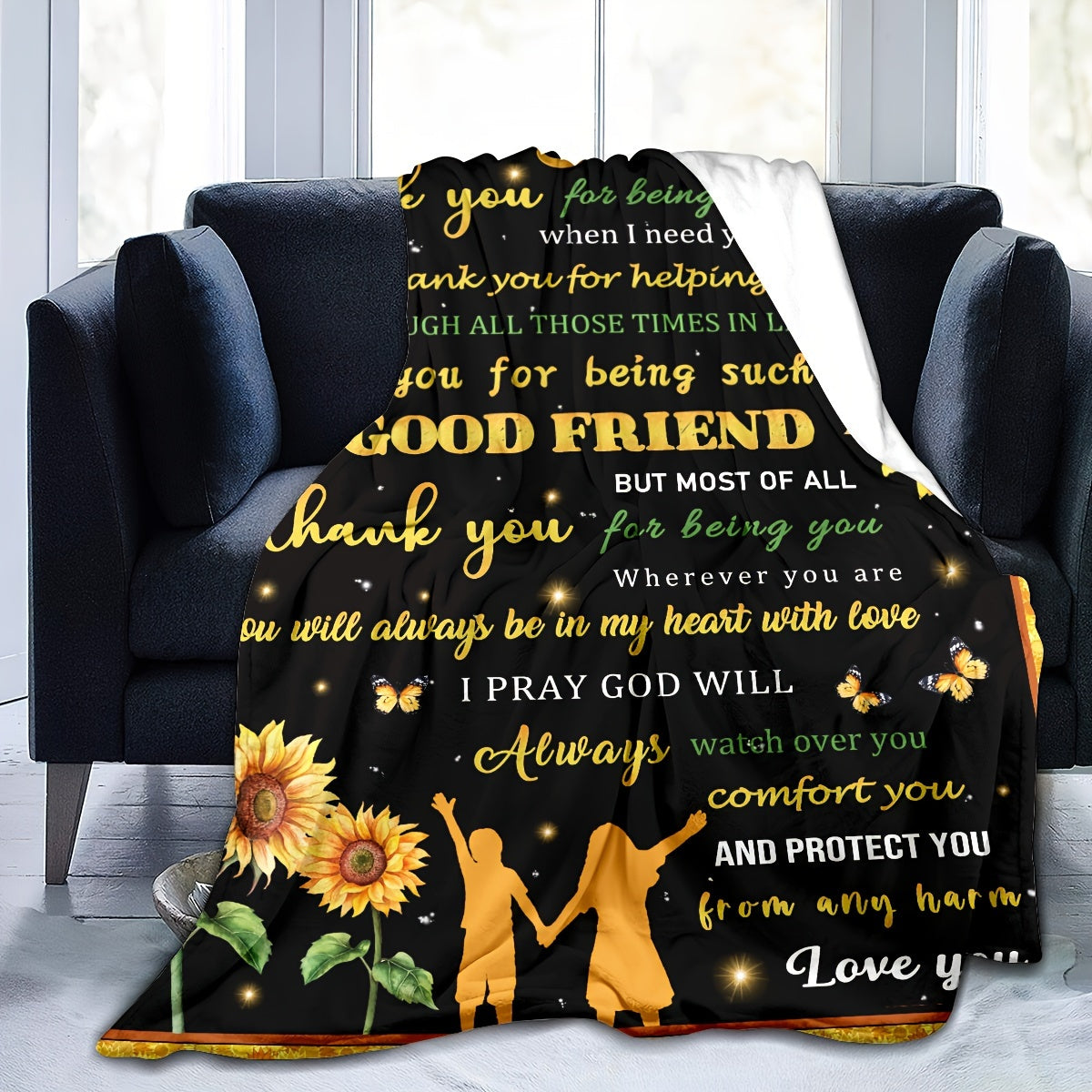 GiftoLuck “To My Sister” Flannel Blanket – Soft, Warm & Heartfelt Gift for Sister
