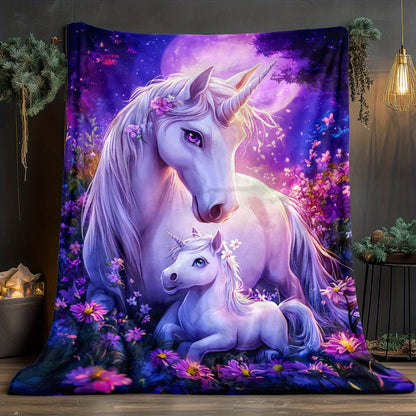 Giftoluck Cozy Unicorn Fairy Flannel Throw Blanket