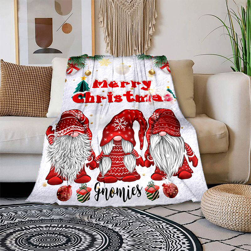 GiftoLuck Cozy Christmas Santa Claus Print Blanket