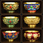 GiftoLuck 1-Piece Antique Gilded Carved Floral Enamel Alloy Fortune Bowl