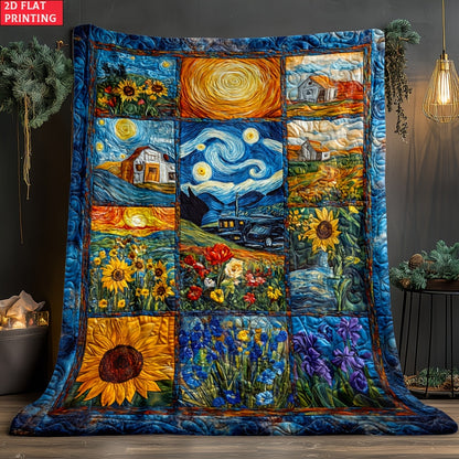 GiftoLuck Van Gogh Starry Sky Printed Flannel Blanket