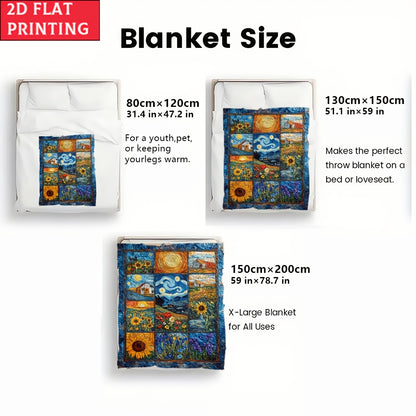 GiftoLuck Van Gogh Starry Sky Printed Flannel Blanket
