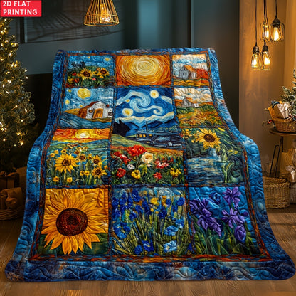 GiftoLuck Van Gogh Starry Sky Printed Flannel Blanket