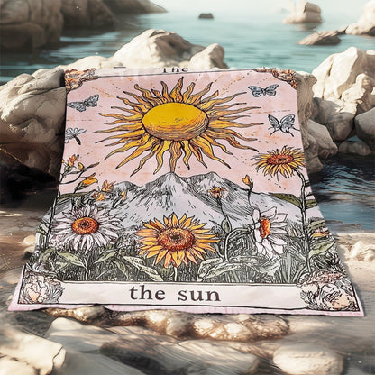 Aonana Sun Card Outdoor Portable Flannel Throw Blanket