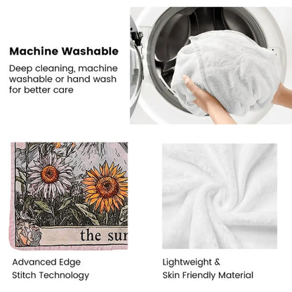 Aonana Sun Card Outdoor Portable Flannel Throw Blanket