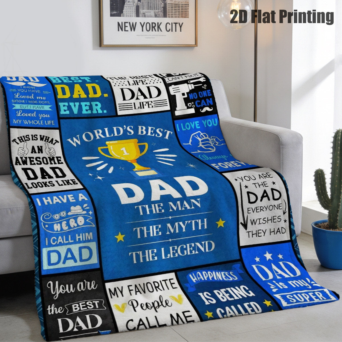 Aonana “To My Dad” The Legend Flannel Blanket