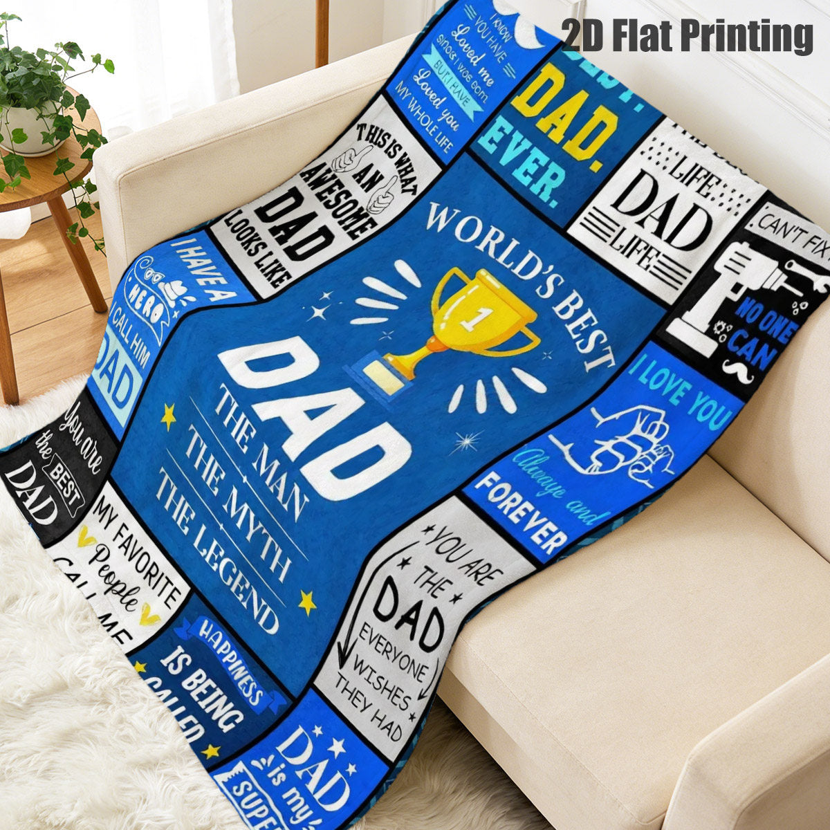 Aonana “To My Dad” The Legend Flannel Blanket