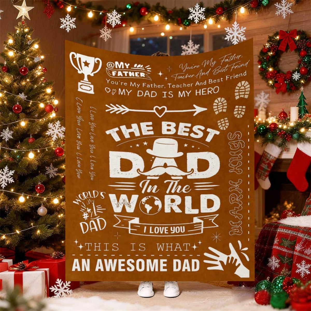 Aonana “To My Dad” My Hero Flannel Blanket