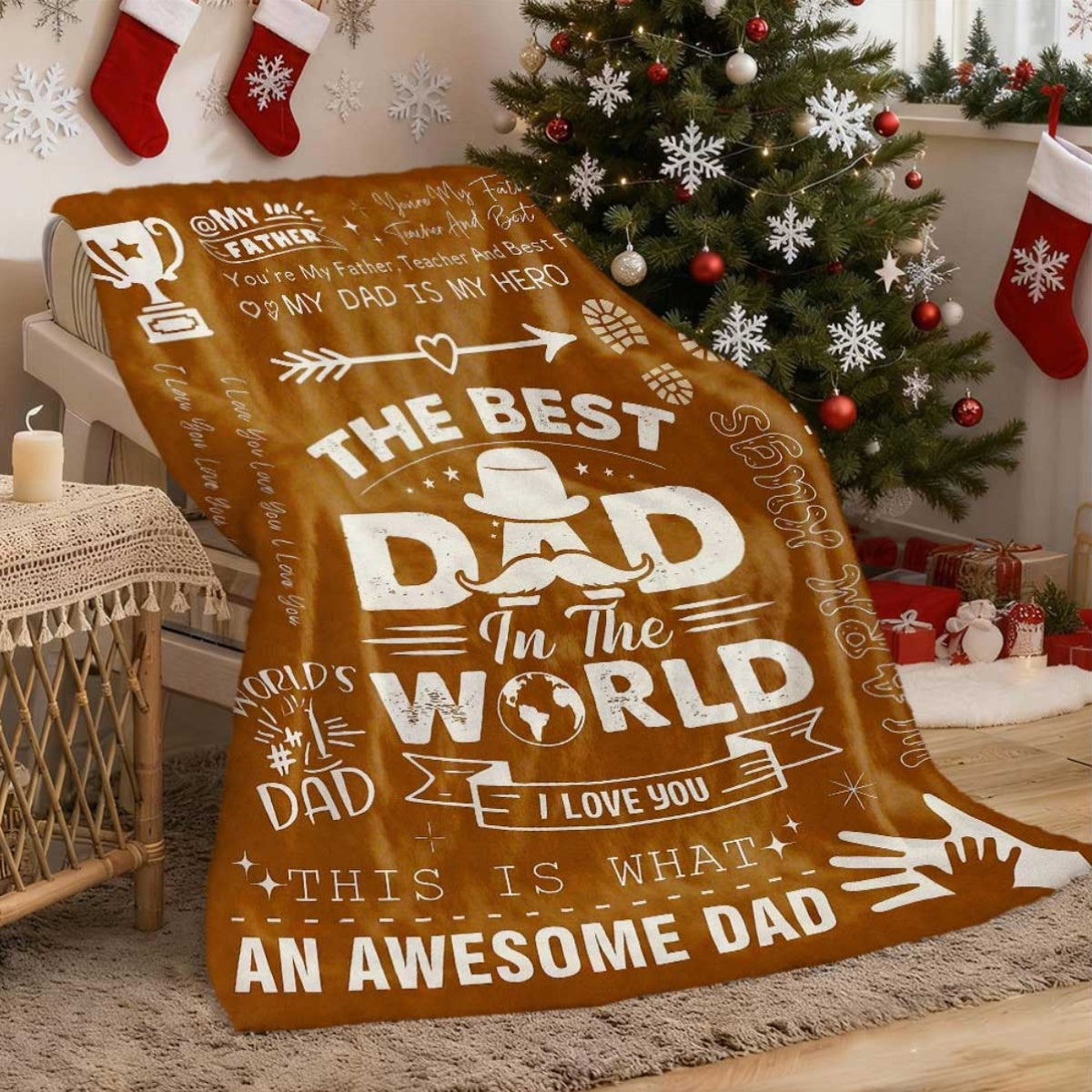 Aonana “To My Dad” My Hero Flannel Blanket