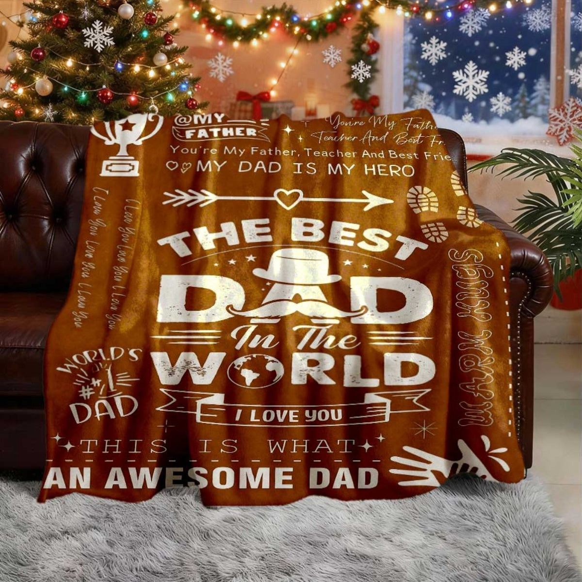 Aonana “To My Dad” My Hero Flannel Blanket