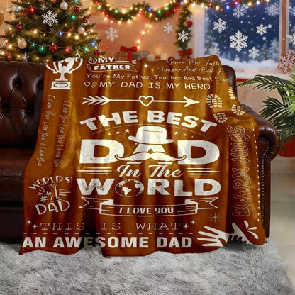 Aonana “To My Dad” My Hero Flannel Blanket