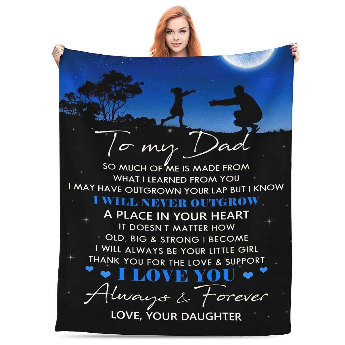 Aonana “To My Dad” Forever Love Flannel Blanket