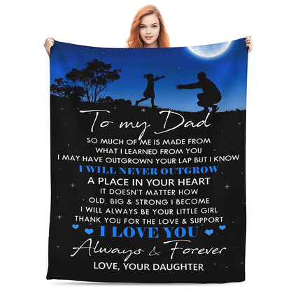 Aonana “To My Dad” Forever Love Flannel Blanket