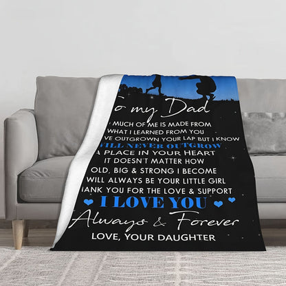 Aonana “To My Dad” Forever Love Flannel Blanket